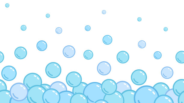 肥皂泡的模式。重复水平发泡装饰。肥皂泡墙纸。矢量图图片下载