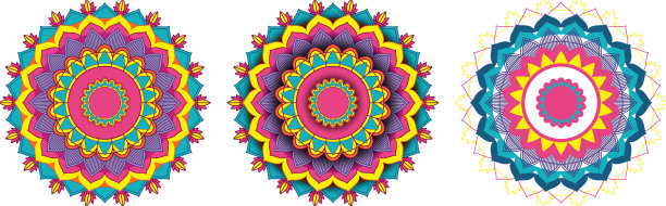 一套复古曼荼罗细线图片下载