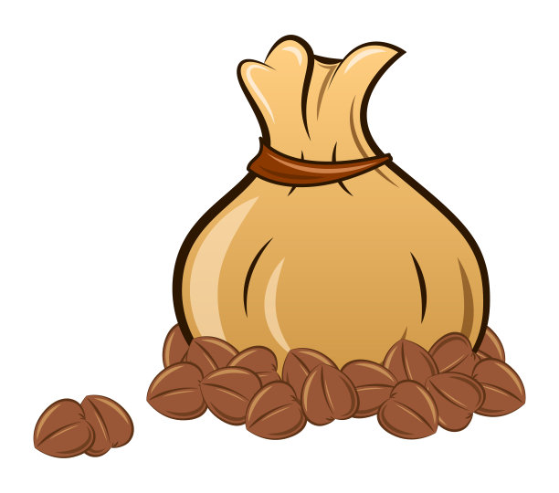 白色背景的装满荞麦的袋子图片下载