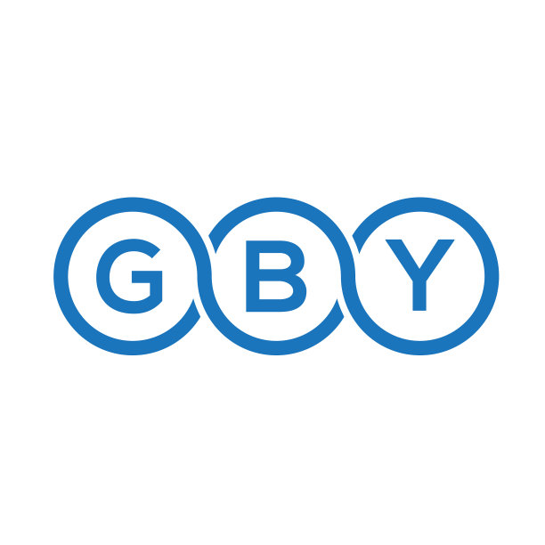 白色背景上的GBY字母标志设计图片下载