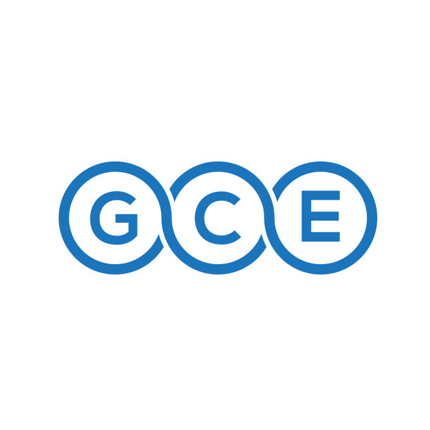 白色背景上的GCE字母标志设计图片下载