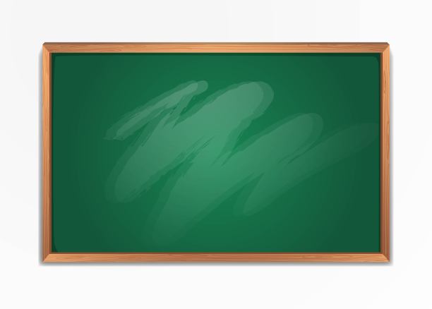 空旷的绿色黑板纹理挂在白色的墙上图片下载