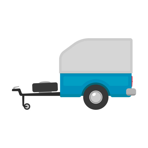 小货车拖车图标。商队。彩色剪影。侧视图。矢量简单的平面图形插图。孤立的物体在白色背景上。隔离。图片下载