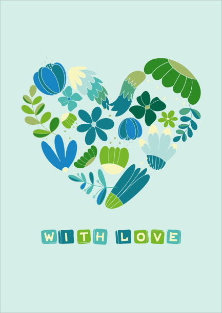 可爱的心形野花。图片下载