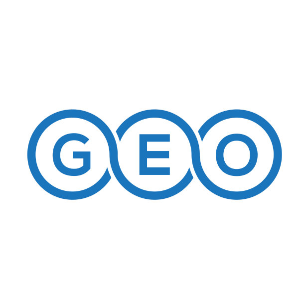 白色背景上的GEO字母标志设计图片下载