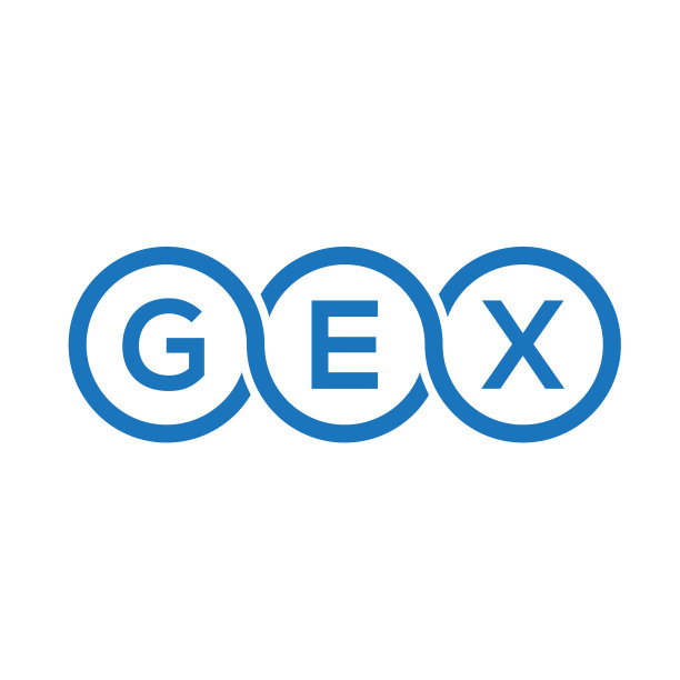 白色背景上的GEX字母标志设计图片下载