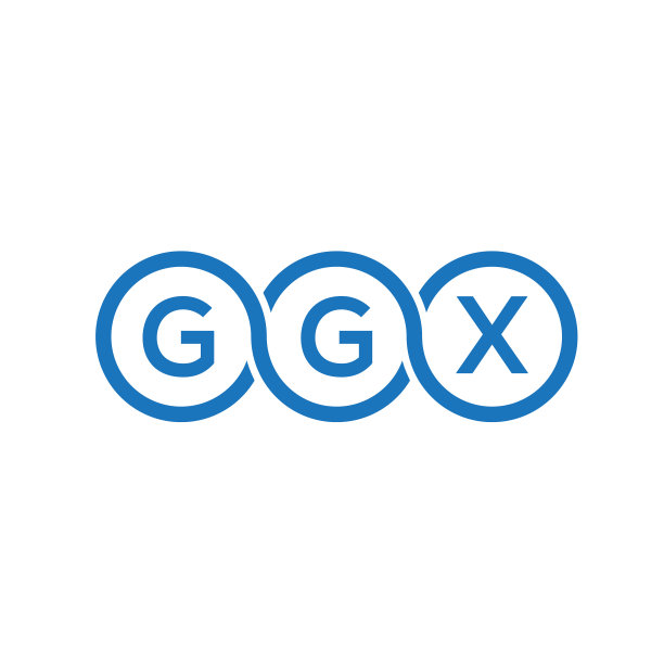 白色背景上的GGX字母标志设计图片下载