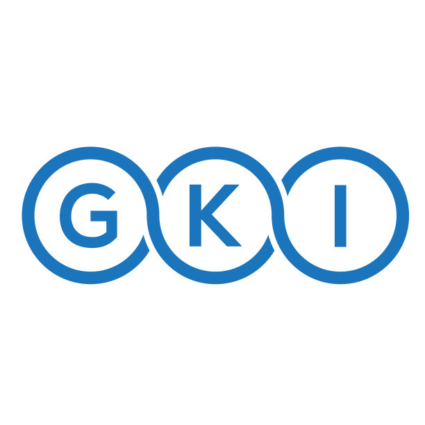 白色背景上的GKI字母标志设计图片下载