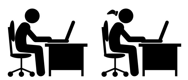 简单向量集2棍男人棍男人和女人坐着工作与笔记本电脑或笔记本电脑图片下载