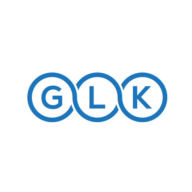 白色背景上的GLK字母logo设计图片下载