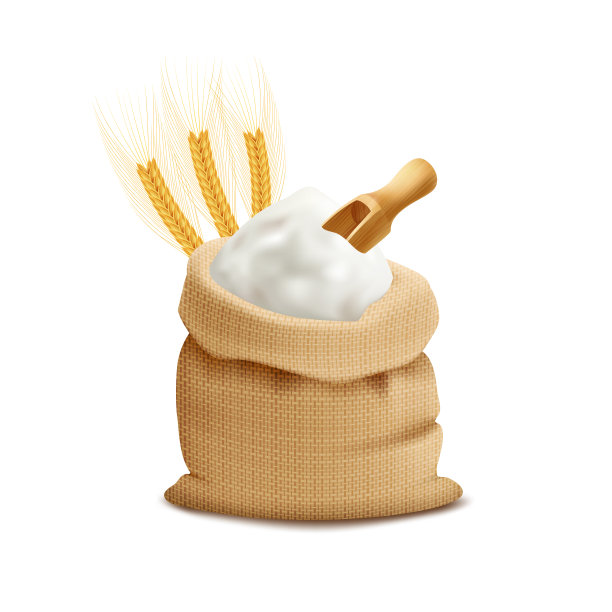 白面粉装在粗麻袋里图片下载