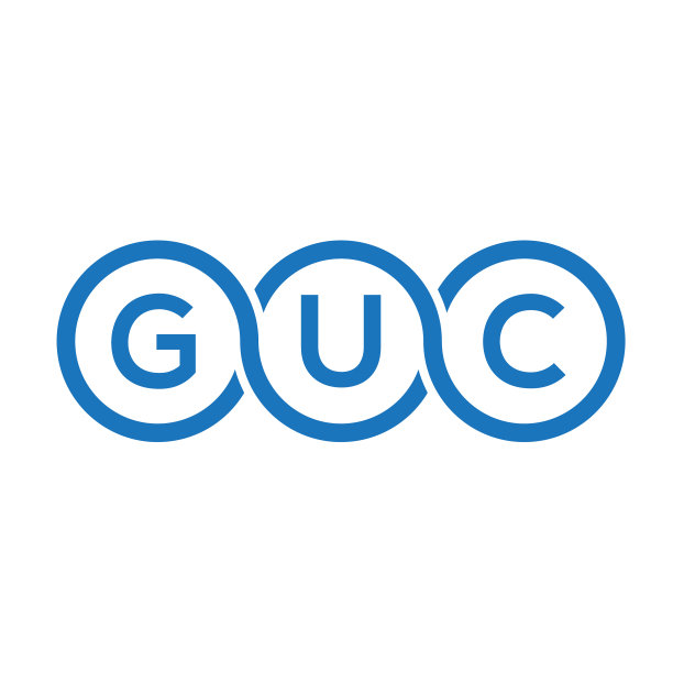 白色背景上的GUC字母LOGO设计图片下载
