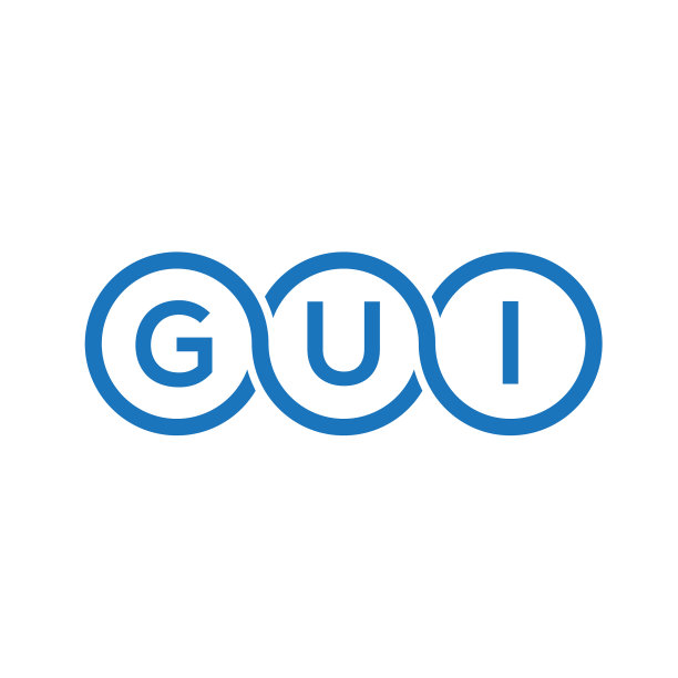 白色背景上的GUI字母标志设计图片下载