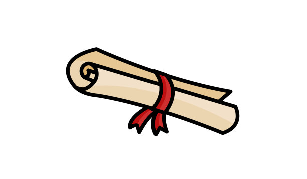 文凭卷卷卷，象征毕业的日子，孤立向量的元素图片下载