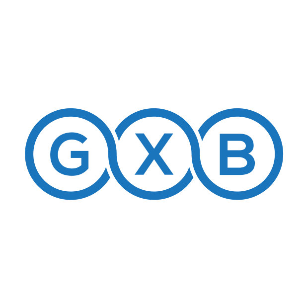 白色背景上的GXB字母标志设计图片下载