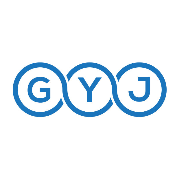 白色背景上的GYJ字母标志设计图片下载