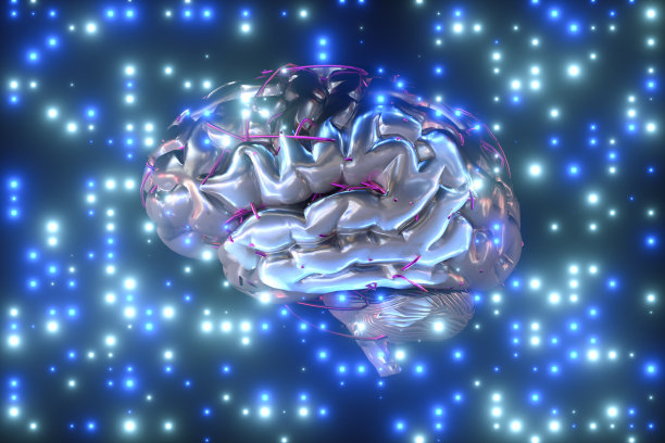 脑人工智能概念霓虹灯聚光灯背景照明图片下载