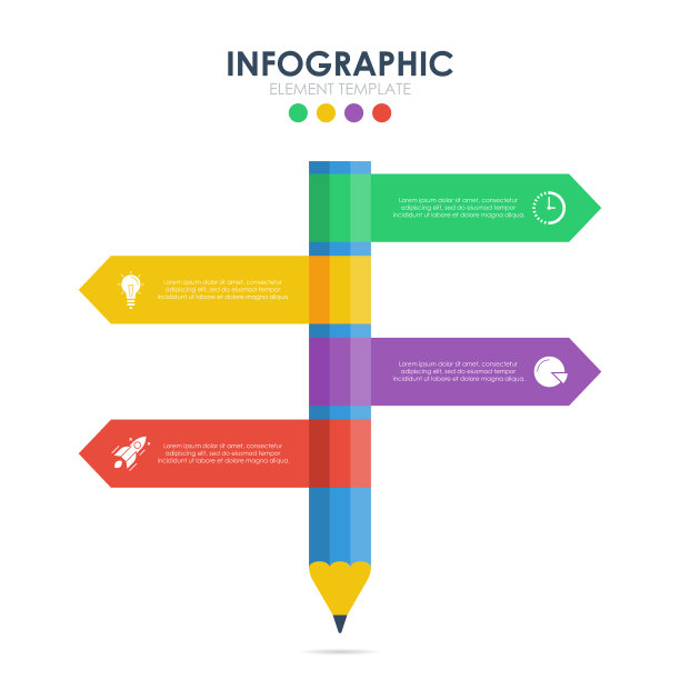商业信息图模板与铅笔图片下载