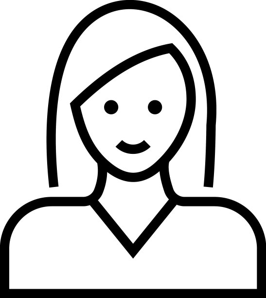 少女线图标孤立图片下载