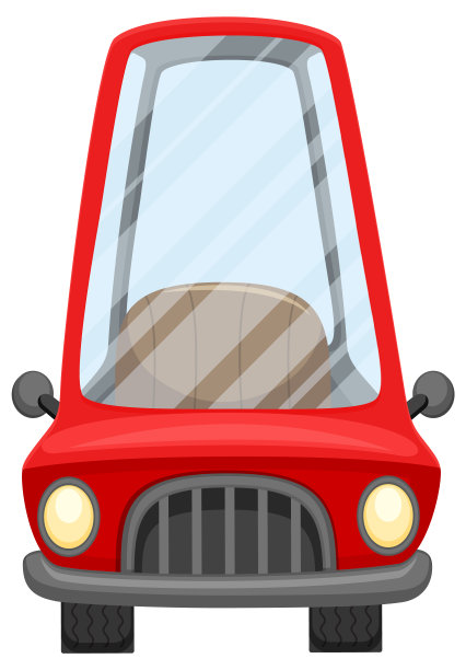 孤立的卡通空车在白色背景图片下载