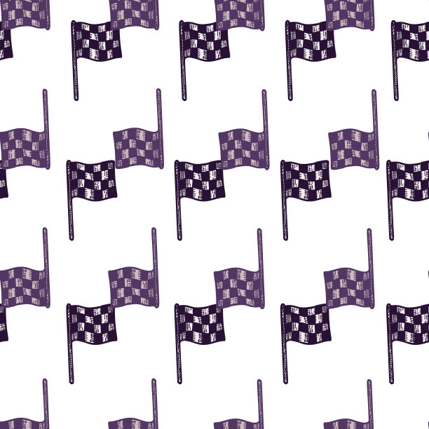 种族旗帜镌刻无缝图案。复古运动元素驱动手绘制风格。图片下载