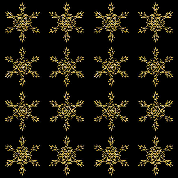 圣诞节无缝图案与闪闪发光的雪花曼荼罗假日设计图片下载