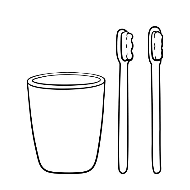 牙刷放在杯子里图片下载
