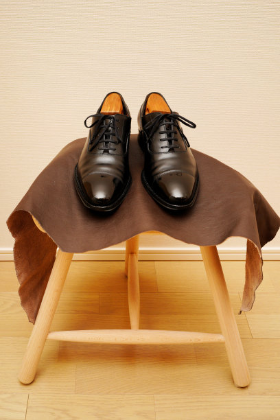 黑色直尖皮鞋。图片下载