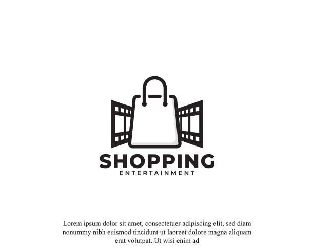 购物袋和电影图标标志设计模板图片下载