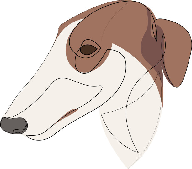 连续线条猎狼单线简约风格图片下载