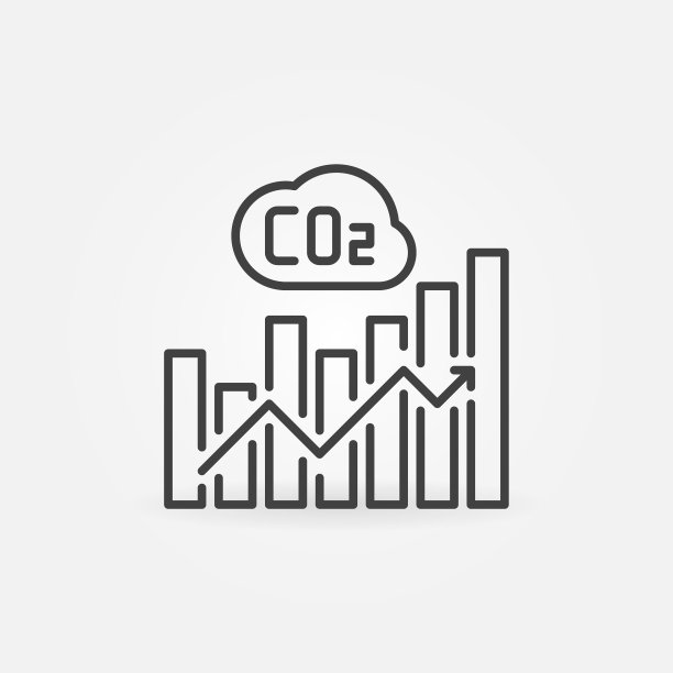 二氧化碳柱状图线性概念图片下载