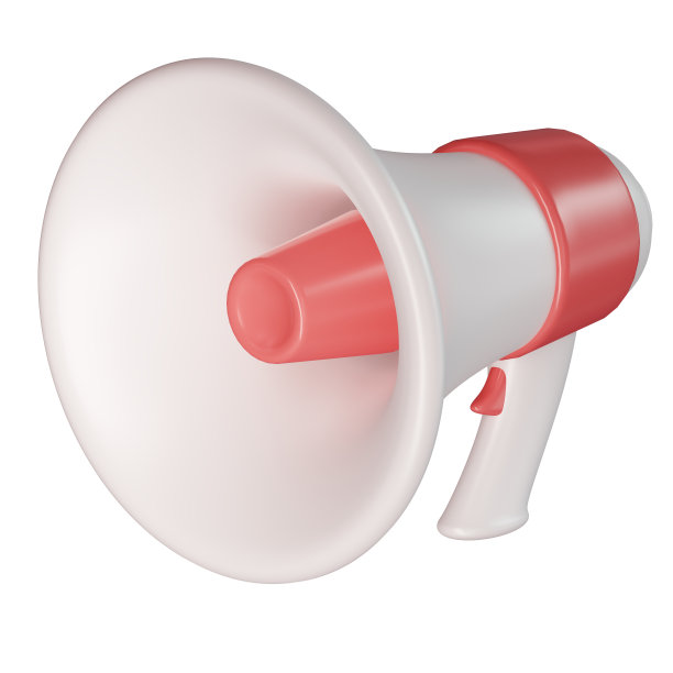 卡通红色扬声器3D逼真图标。营销时间概念。图片下载