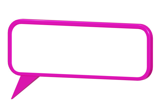 语音气泡框架三维。粉红色光滑的语音泡泡框图片下载