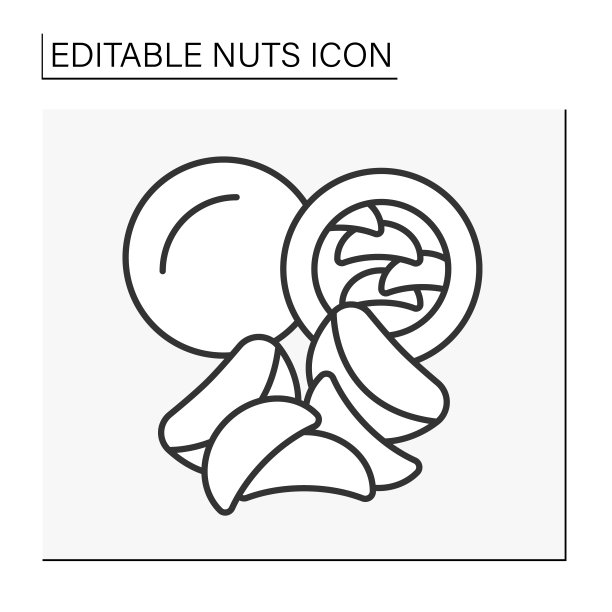巴西坚果线图标图片下载