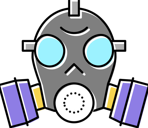 防毒面具颜色图标平图片下载