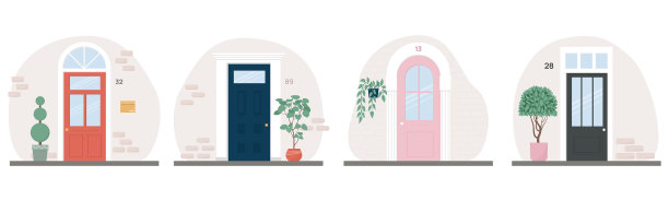 一套复古复古的前门图片下载