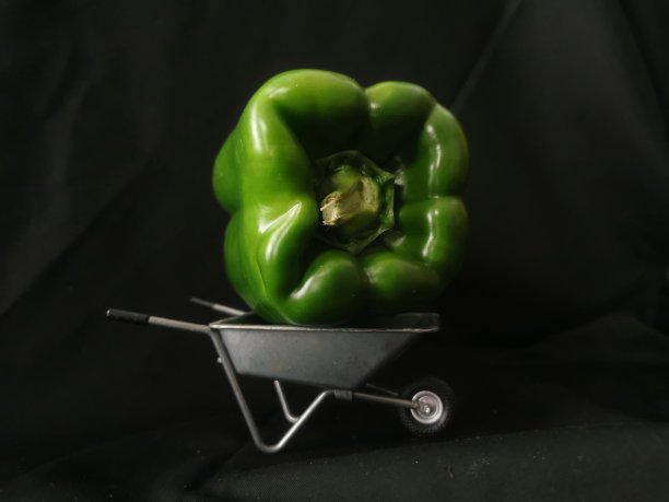 手推车和灯笼椒图片下载