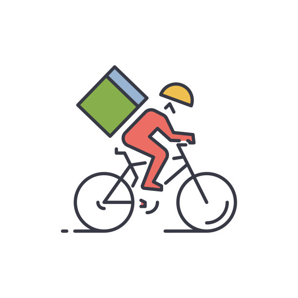 通过自行车快递-图标。图片下载