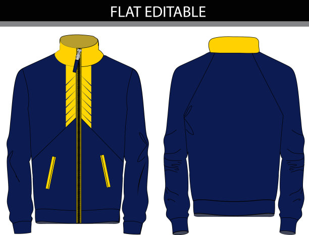 夹克衫平面草图模板文件图片下载