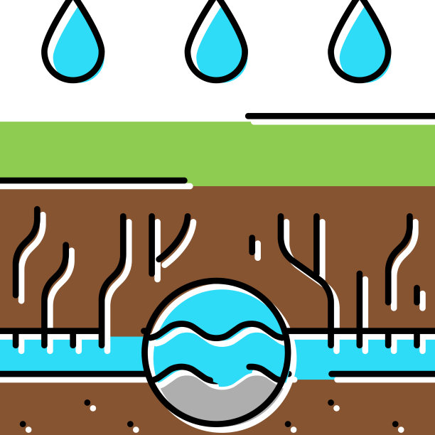 雨沟排水系统彩色图标图片下载