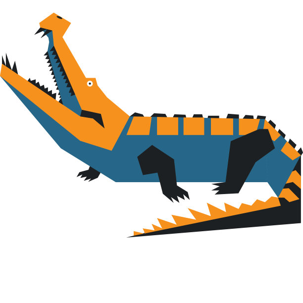 一个灭绝的史前动物的彩色极简插画。图片下载