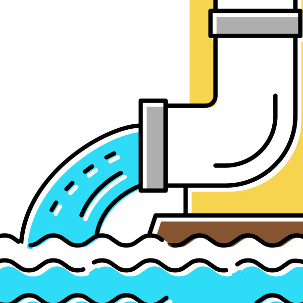 水从排水管流出彩色图标图片下载