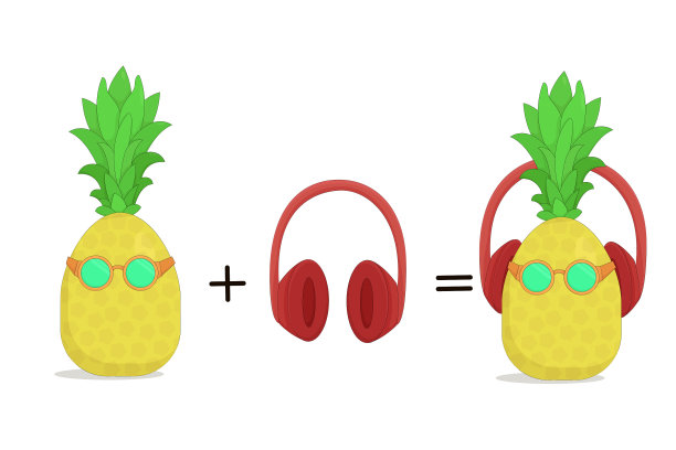 黄色多汁菠萝在明亮的玻璃杯和红色图片下载