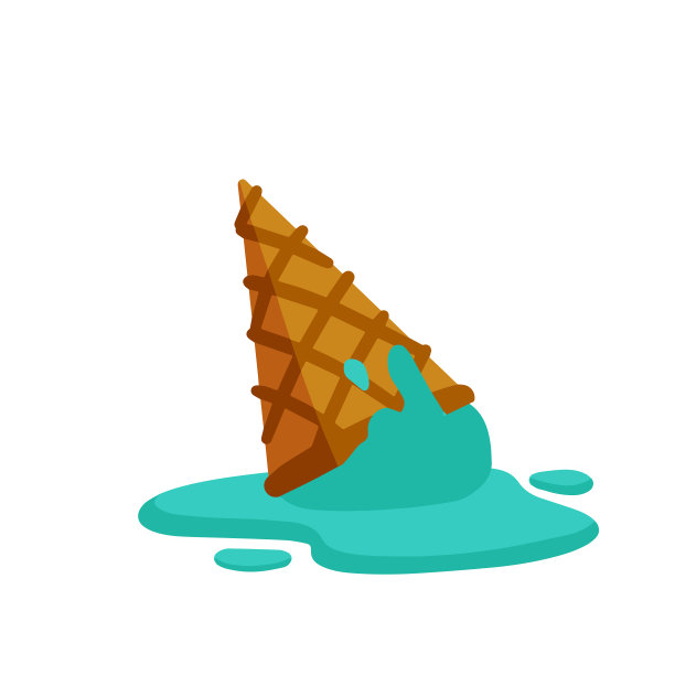 融化的甜筒冰淇淋图片下载