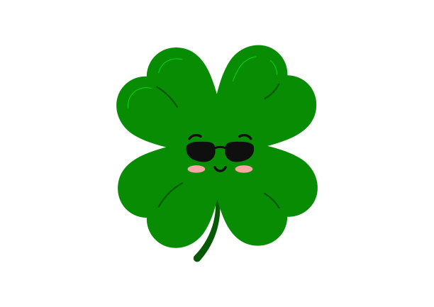 可爱的三叶草太阳镜四叶草孩子的性格图片下载