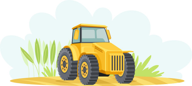 黄色拖拉机农业耕作机械图片下载