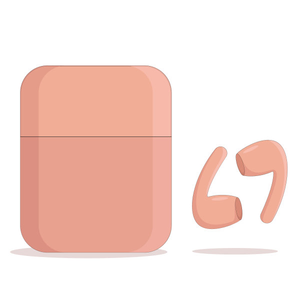 粉色无线耳机听音乐图片下载