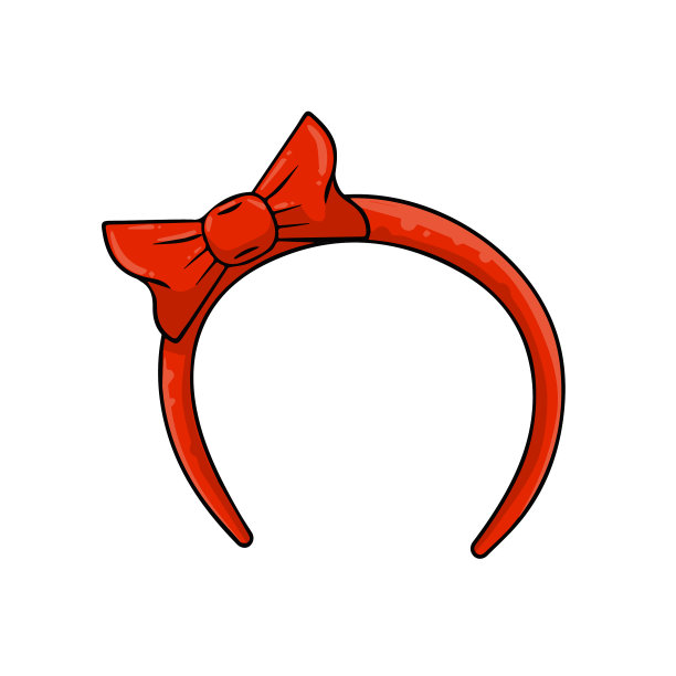 带红色蝴蝶结的女头饰图片下载