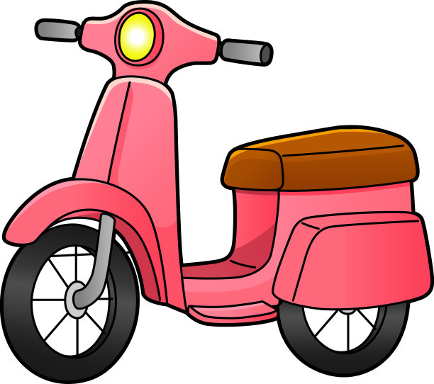 机车卡通彩色剪贴画图片下载