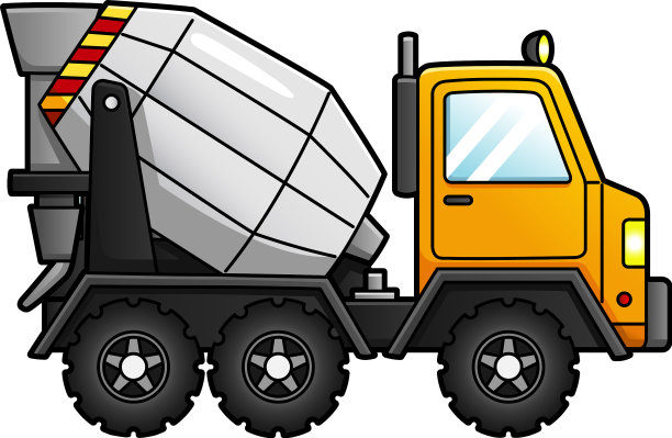 混凝土搅拌机卡通剪贴画图片下载